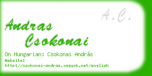andras csokonai business card